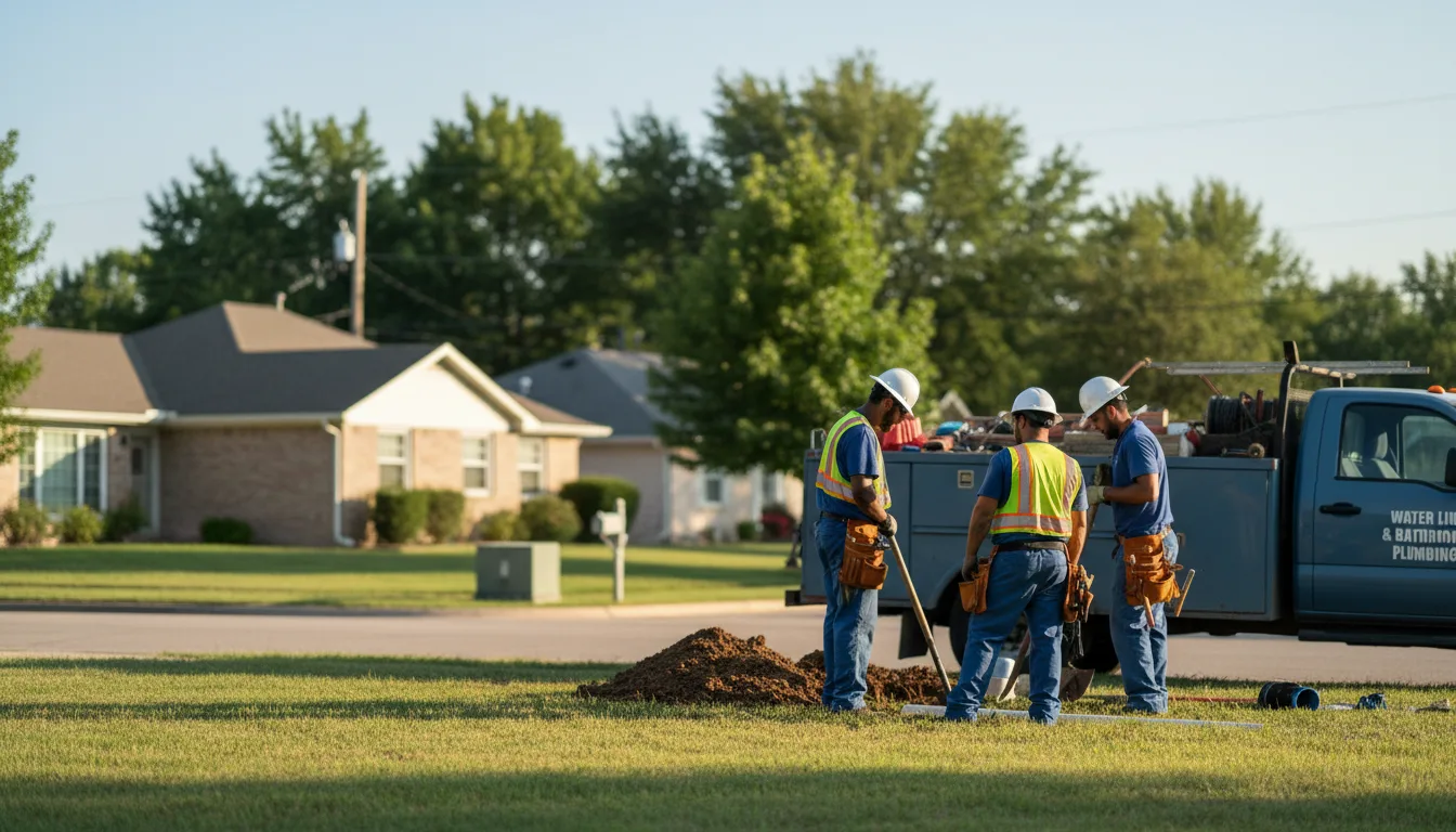 Residential water line and bathroom plumbing service in Lindsay, OK